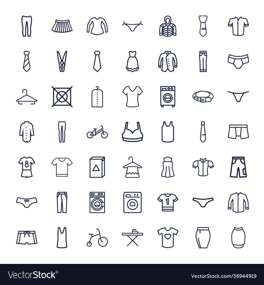 49 clothes icons Royalty Free Vector Image - VectorStock