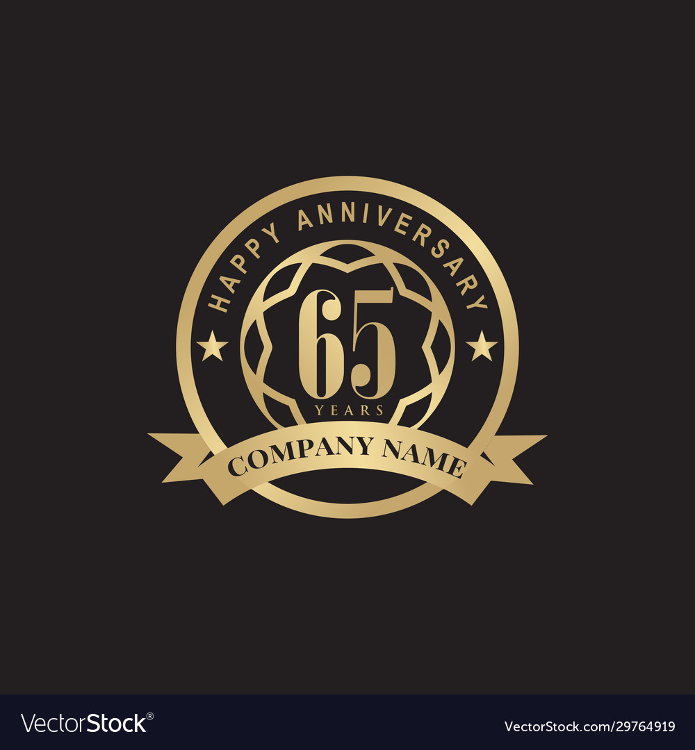 65th year celebration anniversary emblem logo