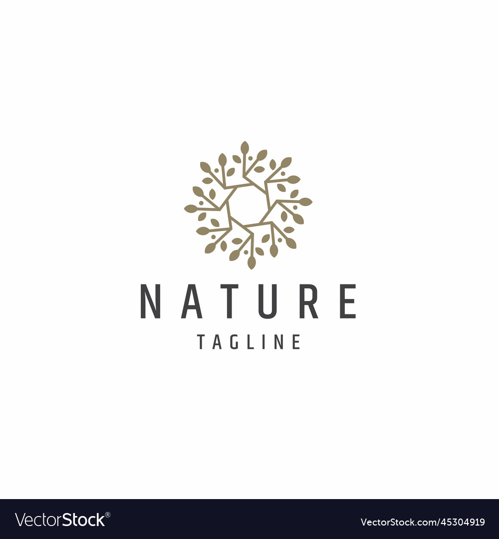 Abstract nature tree leaf logo icon design