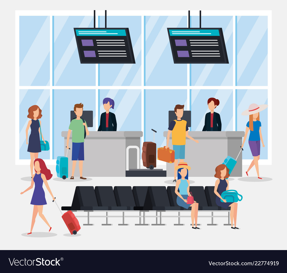 Airport passenger terminal design Royalty Free Vector Image