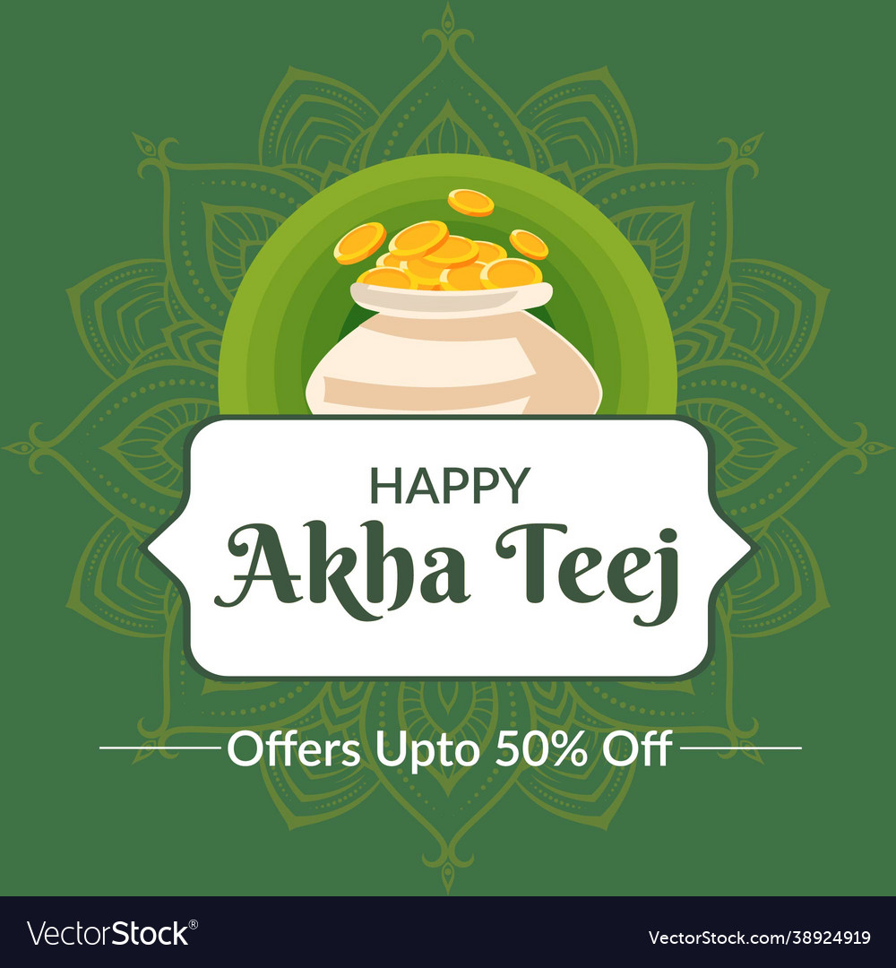 Banner design happy akha teej Royalty Free Vector Image