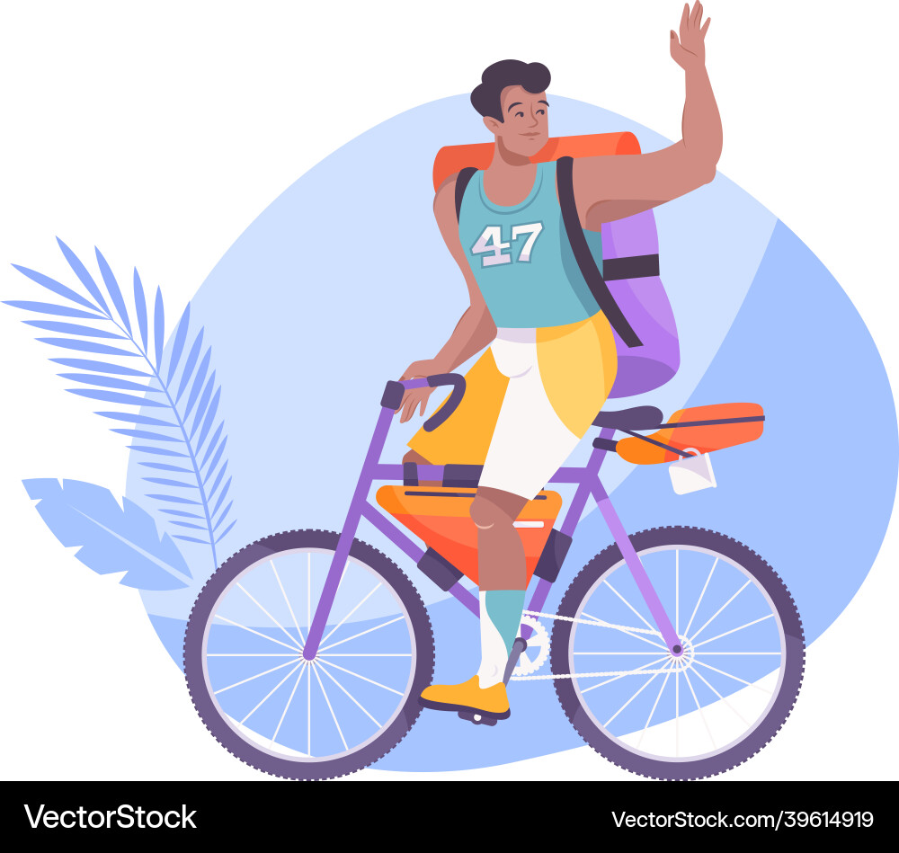 Bike flat composition Royalty Free Vector Image