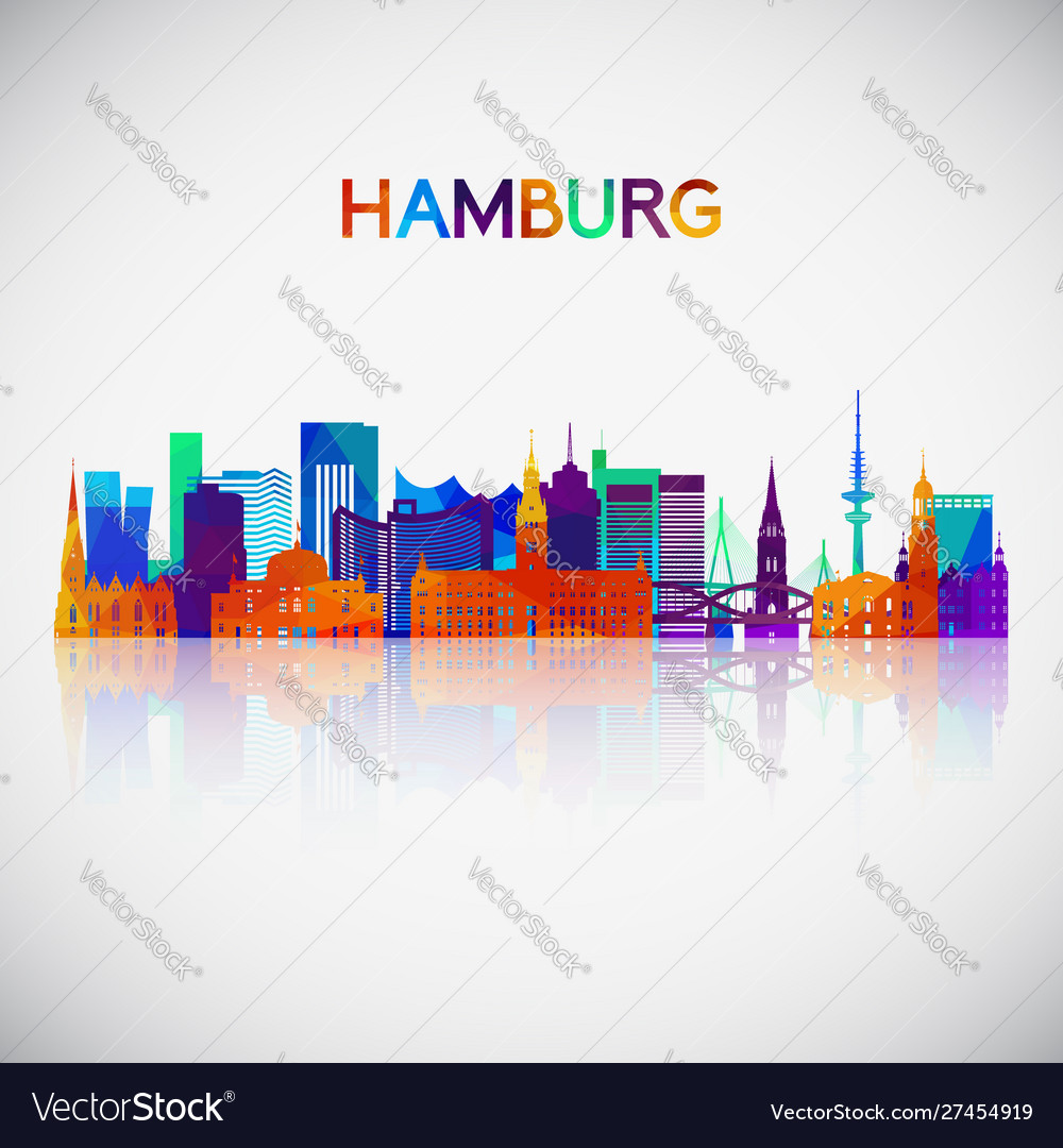 Hamburg skyline silhouette Royalty Free Vector Image