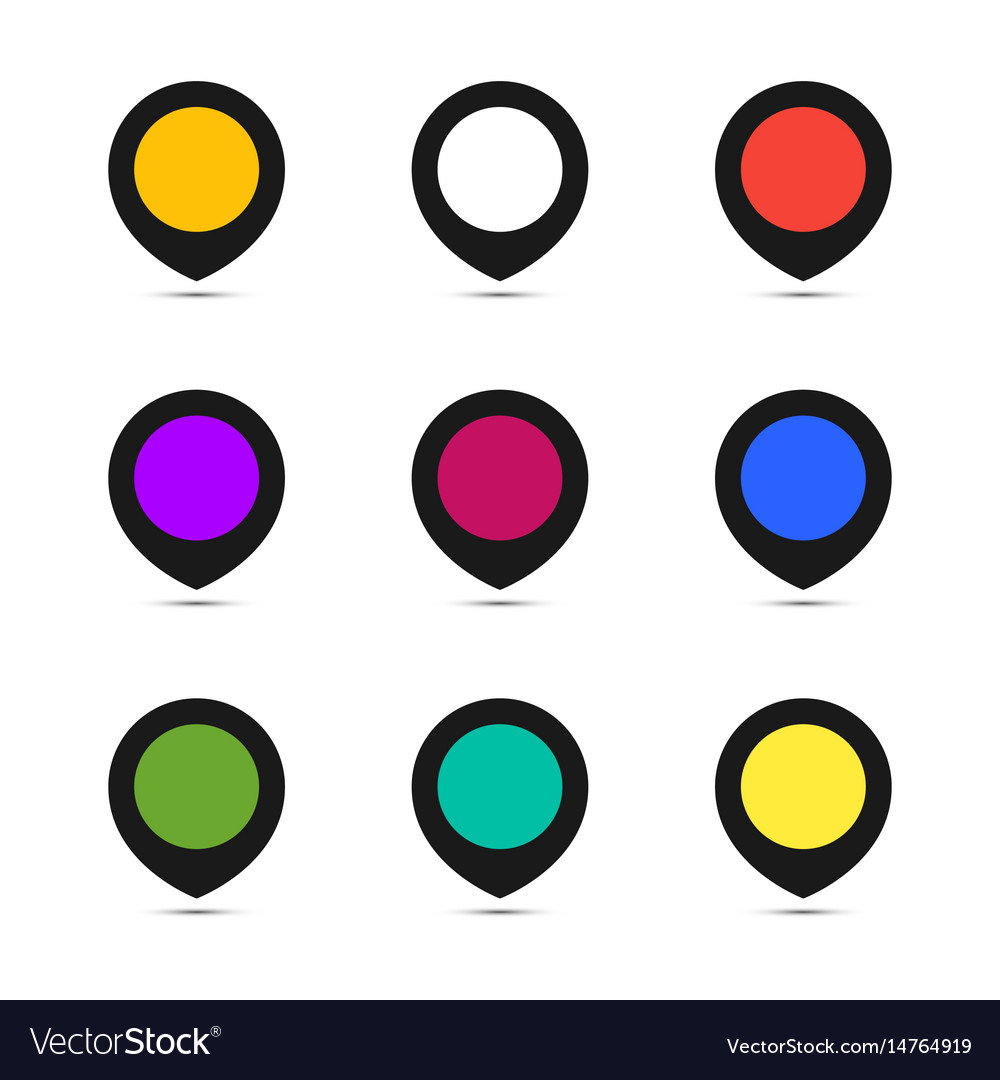 Map point set icons colorful