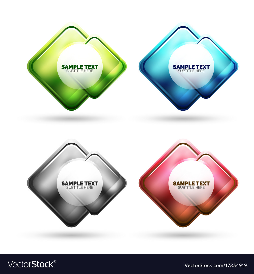 Matte Glass Square Banner Royalty Free Vector Image