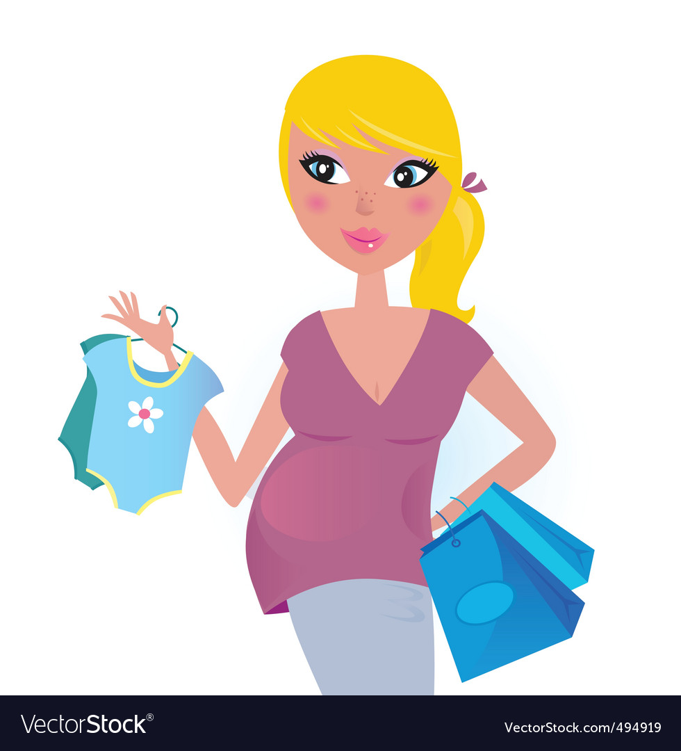 Pregnant mother shopping