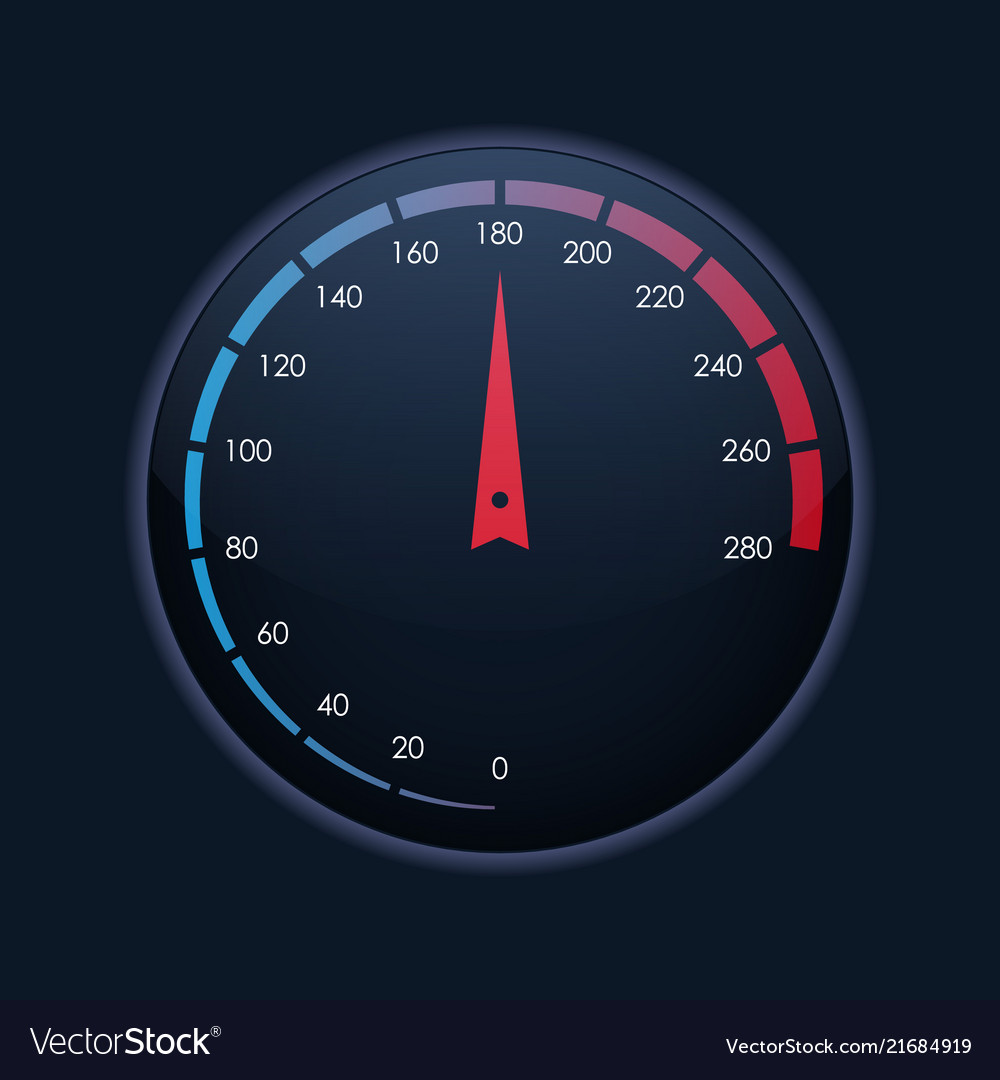Realistic 3D Speedometer - Dark Background