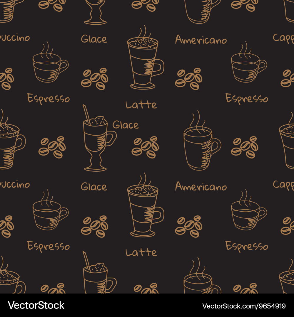 Seamless pattern with coffee drink Royalty Free Vector Image