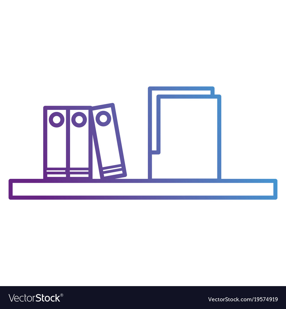 Shelf with folder and organizer books Royalty Free Vector