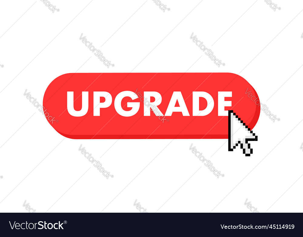 Upgrade button with cursor pointer click Vector Image