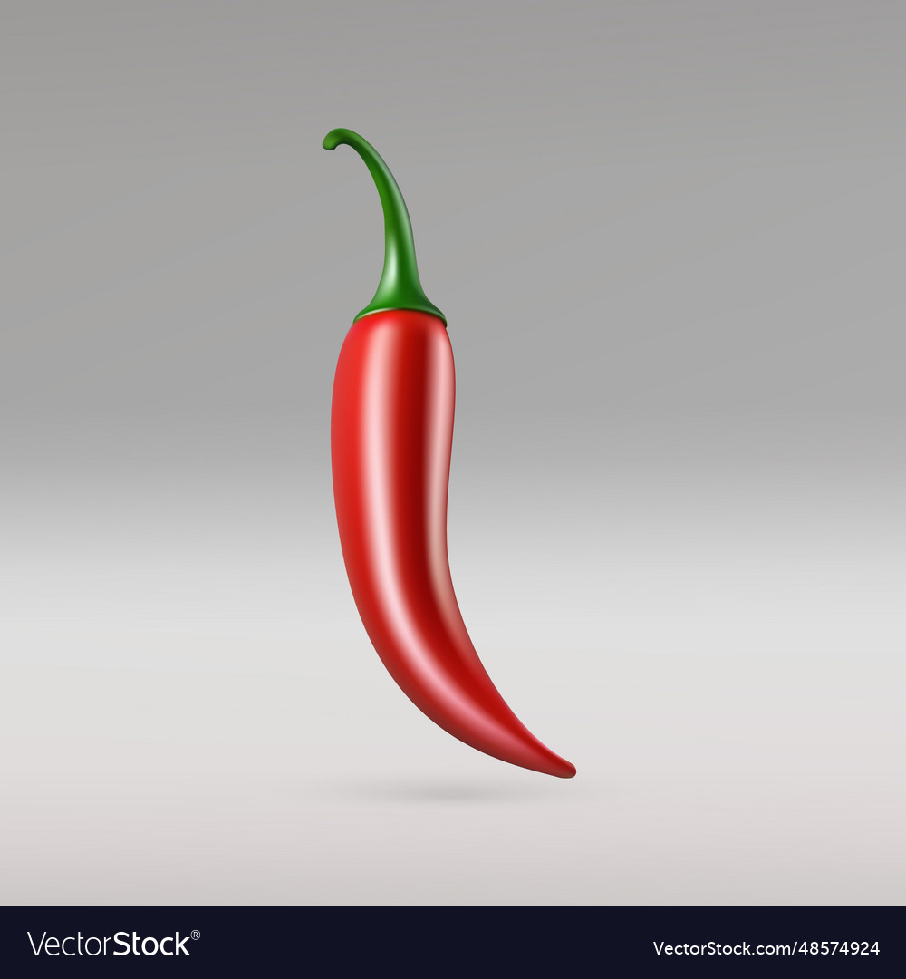 3d realistic red hot natural chili pepper