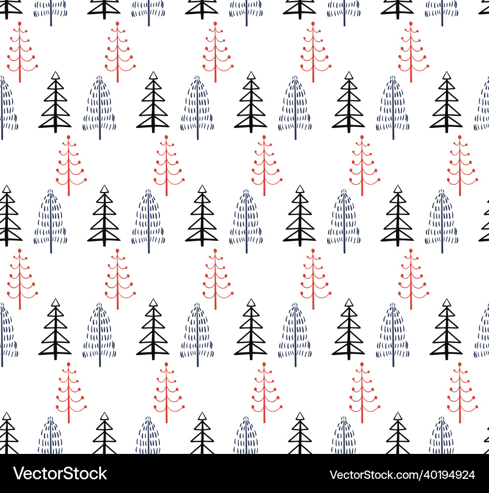 Abstract christmas seamless pattern with hand Vector Image
