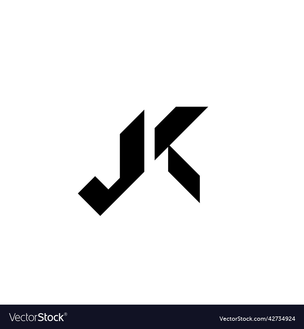 Artistic Letter j und k initial logo design