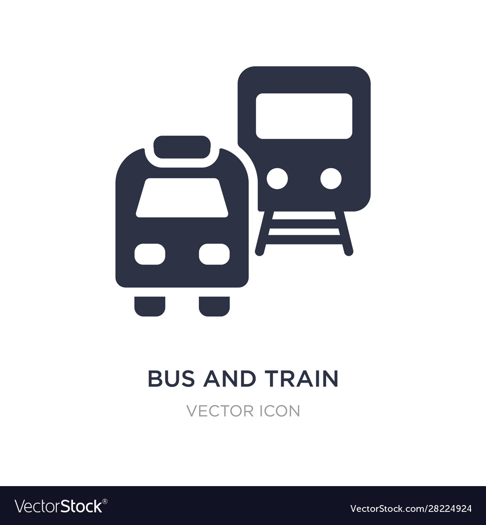 Bus and train icon on white background simple Vector Image