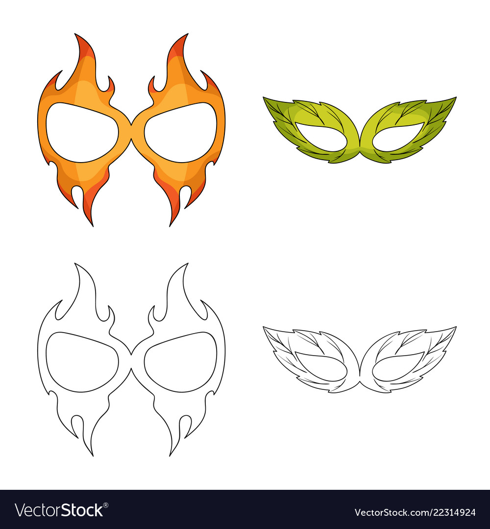 Design of hero and mask icon set