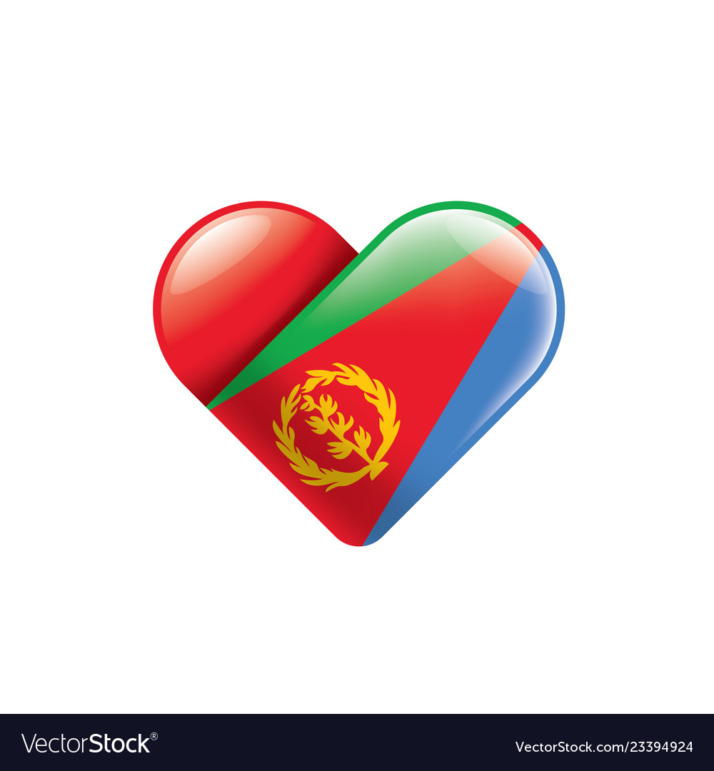 Eritrea flag on a white vector image Eritrea flag on a white