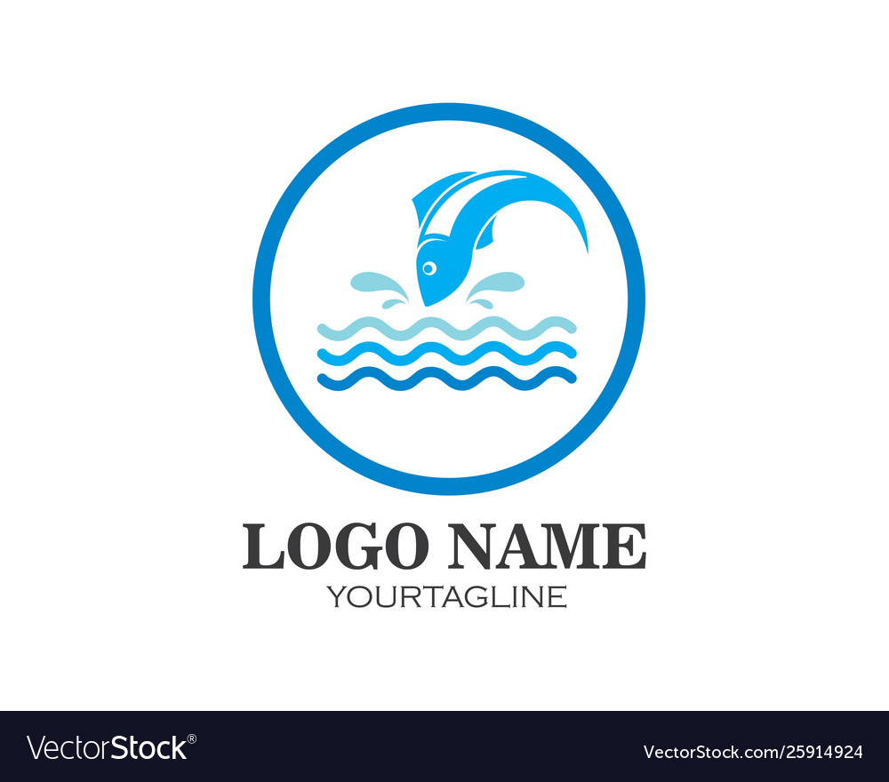 Fish logo template creative symbol fishing