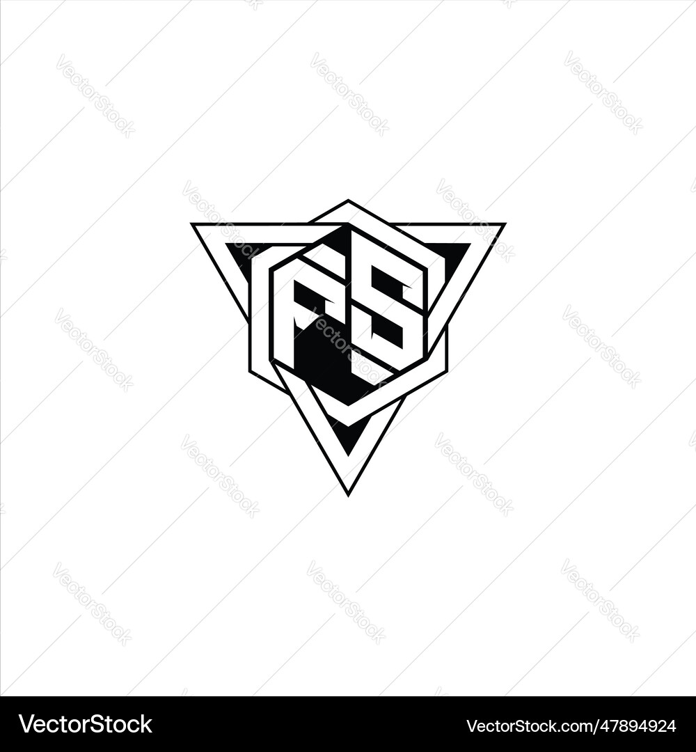 Fs letter logo monogram hexagon shape Royalty Free Vector