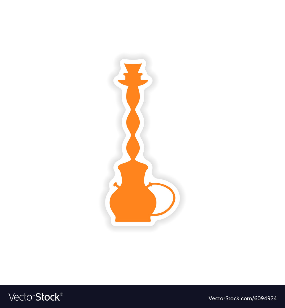 Icon sticker realistic design on paper hookah