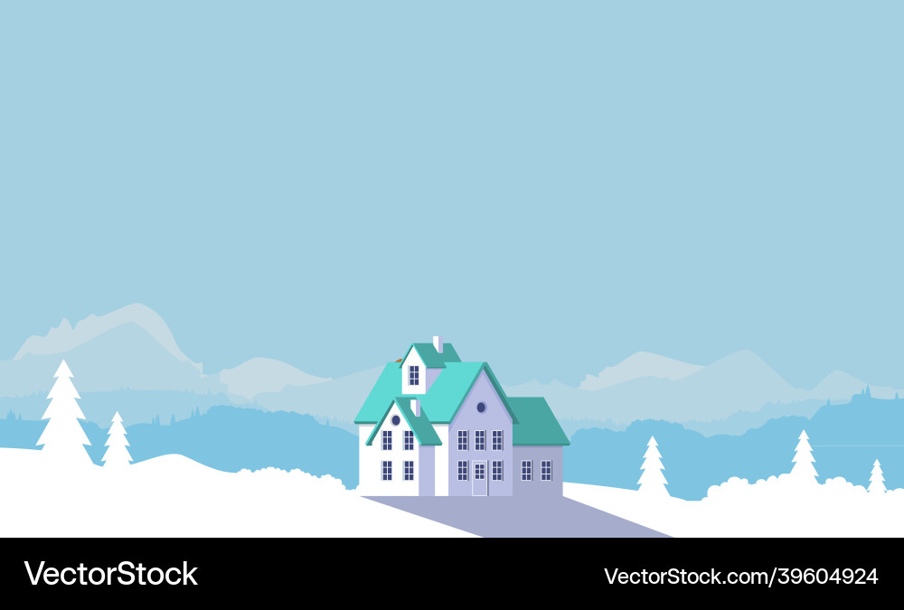 Landscape sunset flat Royalty Free Vector Image
