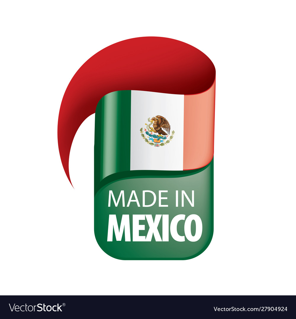 Mexican flag on a white