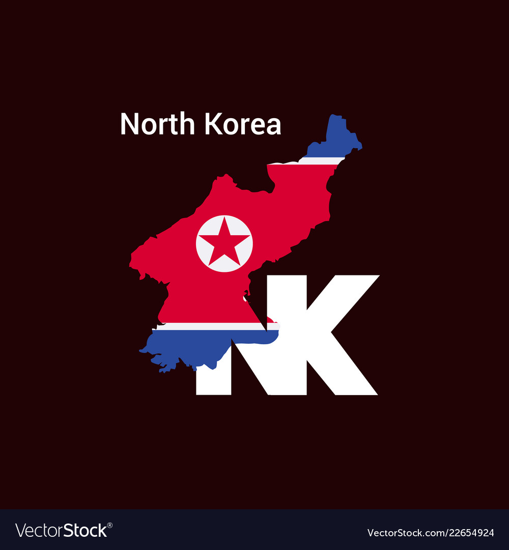 North korea initial letter country with map Vector Image