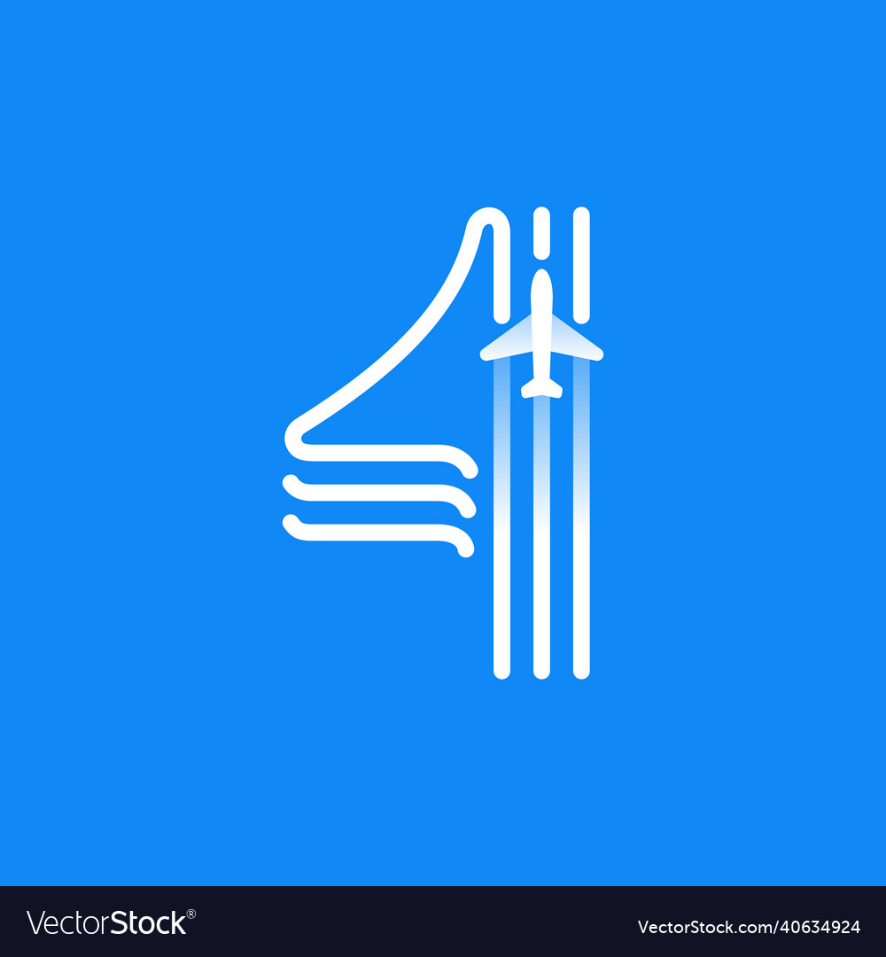 Number four logo is made of three parallel lines vector image Number four logo is made of three parallel lines