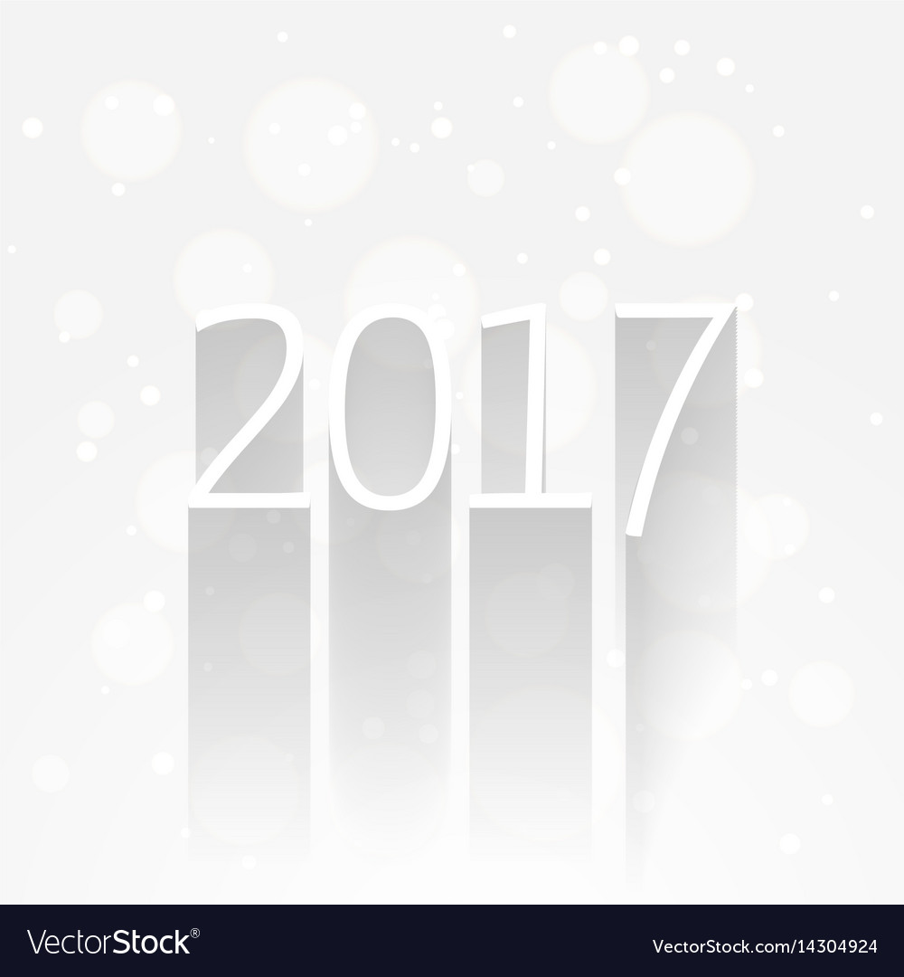 Weißes neues Jahr 2017 Hintergrund mit langem Schatten