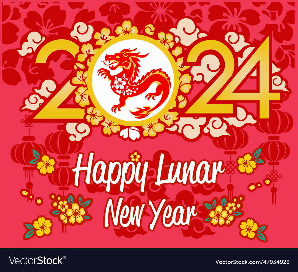 2024 chinese new year of the dragon design vector image 2024 chinese new year of the dragon design