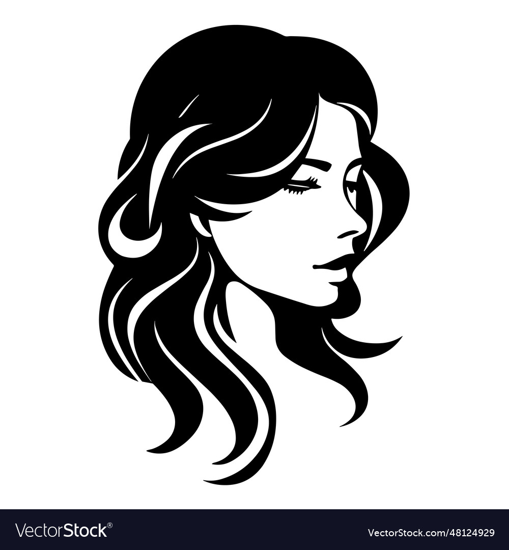 Beautiful girl silhouette Royalty Free Vector Image