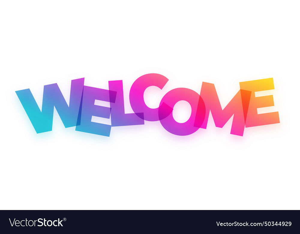 Colorful welcome lettering banner invite