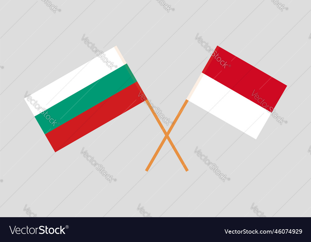 Crossed Flags Of Bulgaria And Monaco Royalty Free Vector