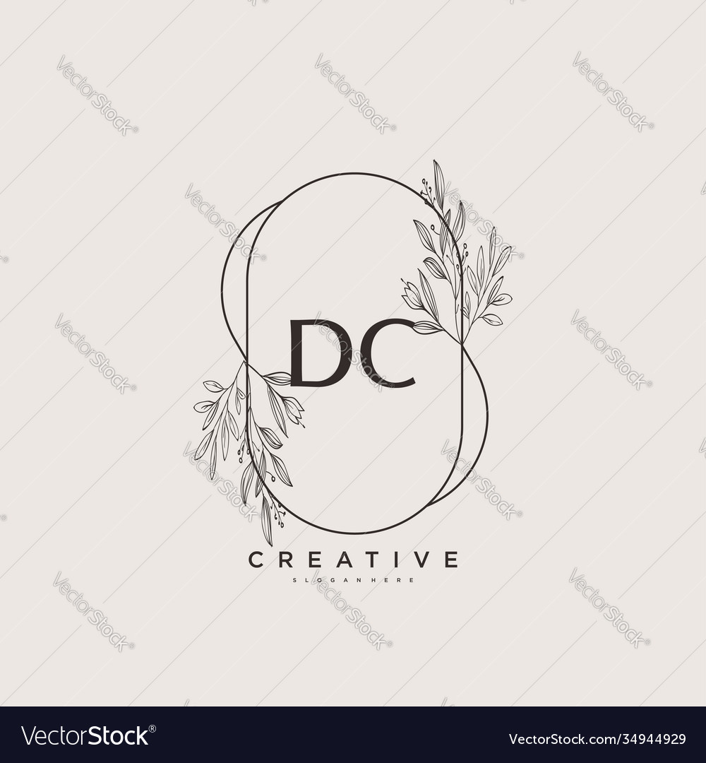 Dc beauty initial logo art handwriting