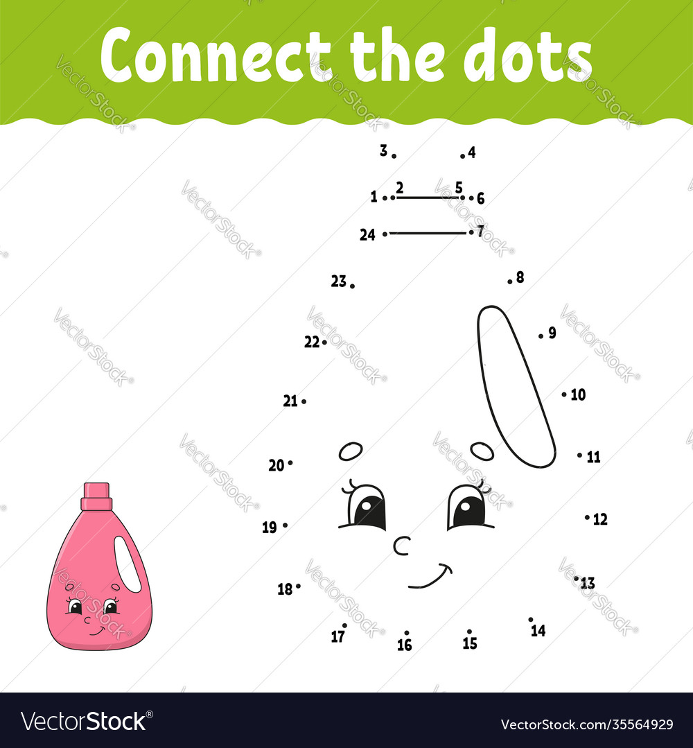 Dot to game draw a line for kids activity Vector Image