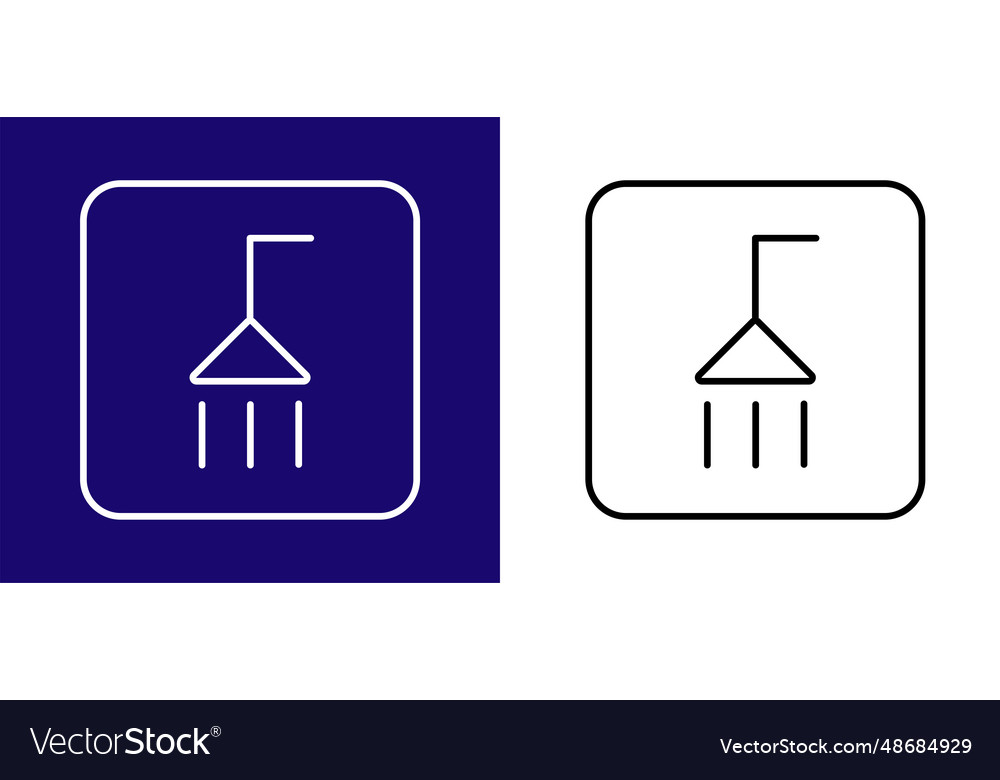 Icon indicating a shower available in two colors