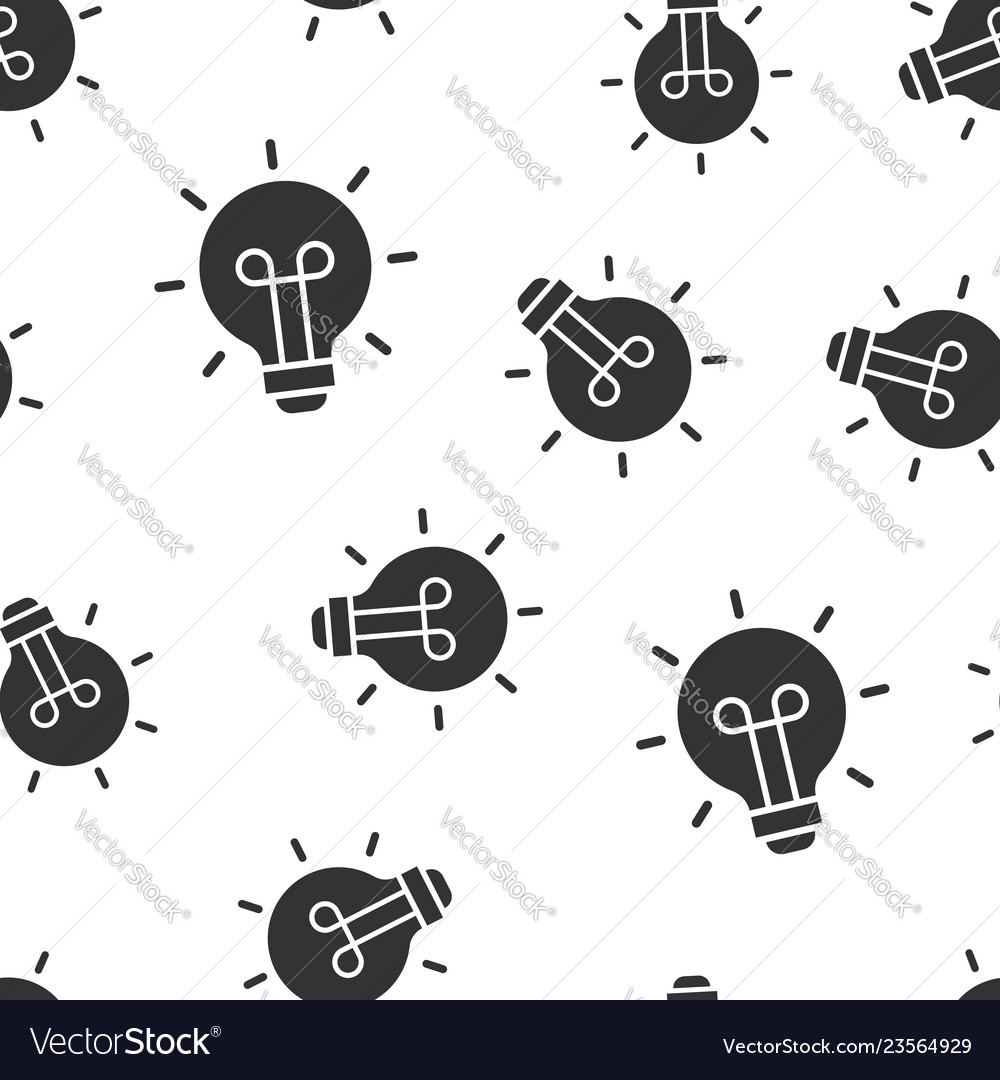 Light bulb icon seamless pattern background vector image Light bulb icon seamless pattern background