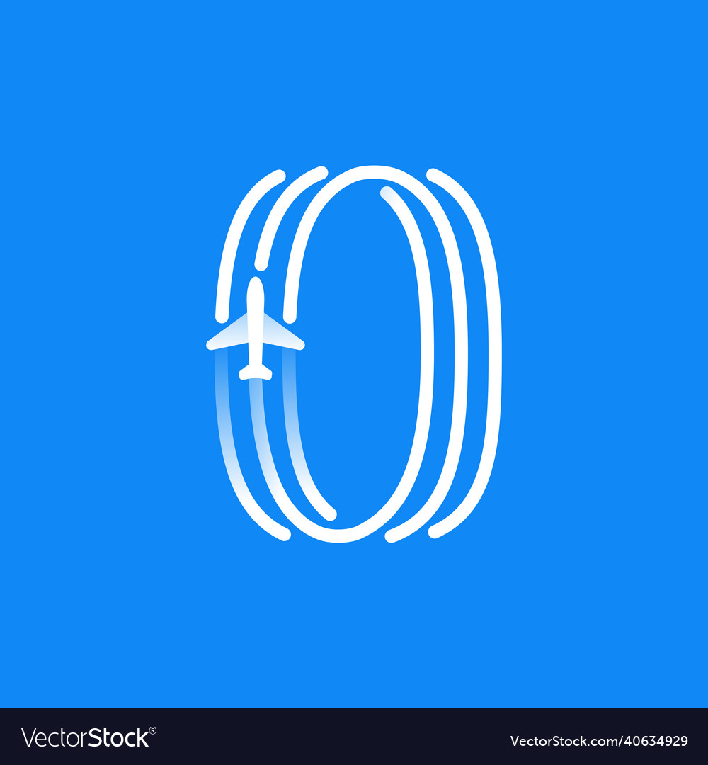 Number zero logo is made of three parallel lines vector image Number zero logo is made of three parallel lines
