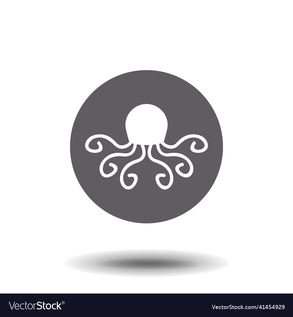 Octopus icon on white background Royalty Free Vector Image