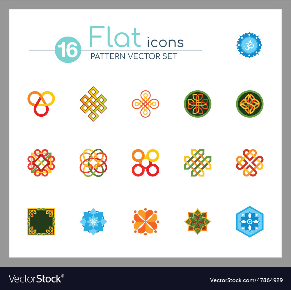 Pattern icon set vector image Pattern icon set