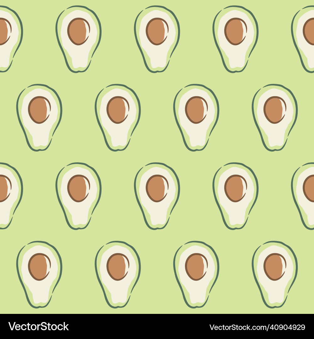 Seamless pattern with avocado Royalty Free Vector Image