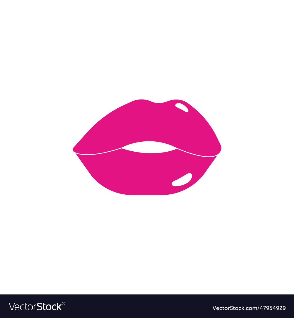 Sticker lips in the style of barbie pink color Vector Image