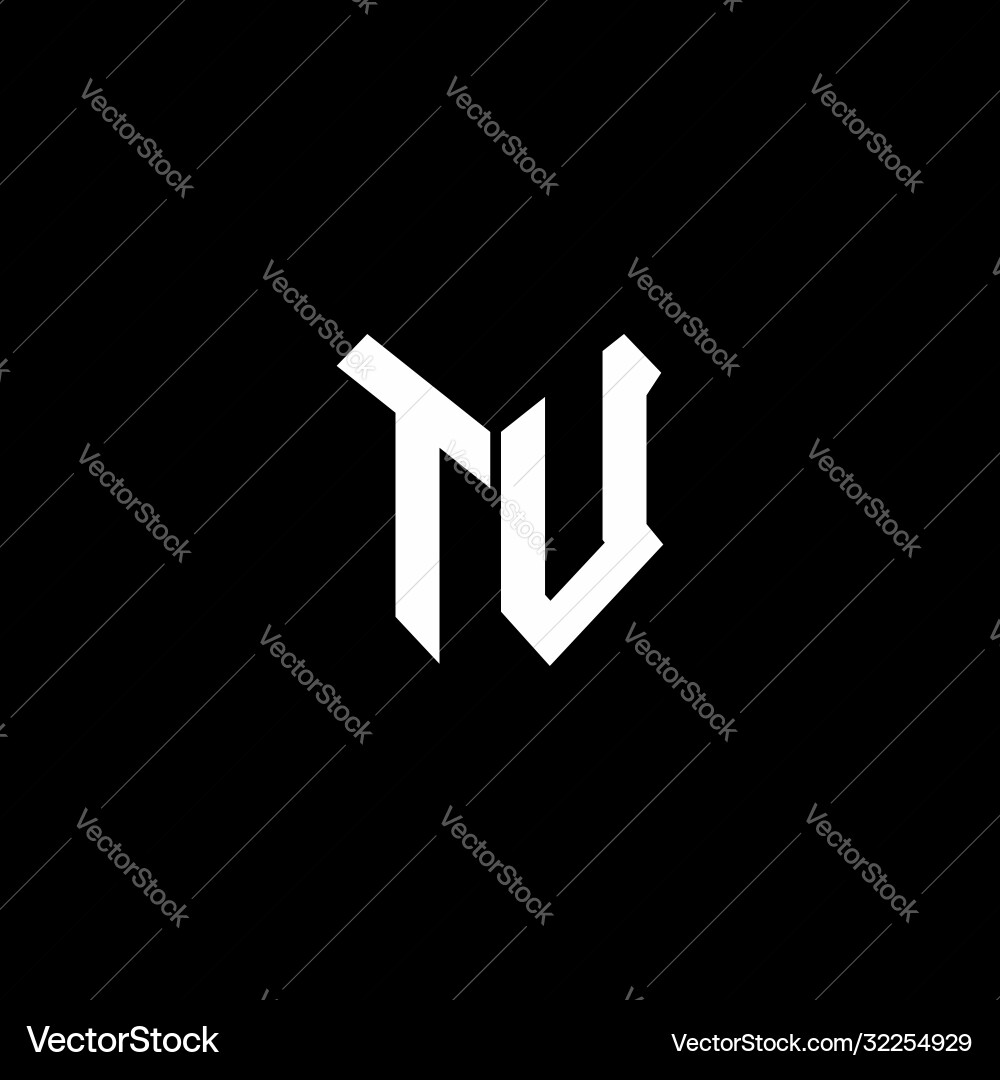 Tu logo monogram with shield shape design template
