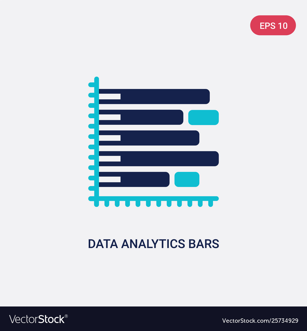 Two color data analytics bars chart vector image Two color data analytics bars chart