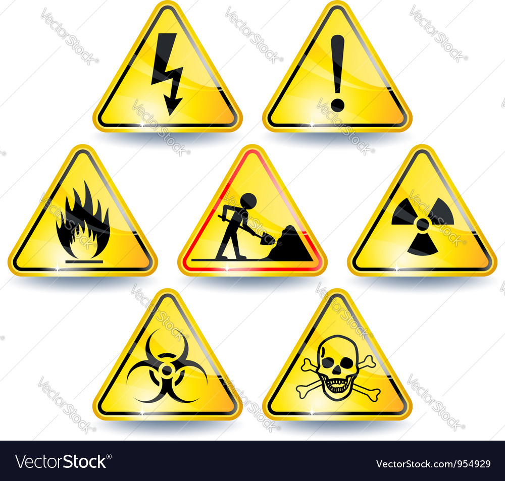 Download Warning signs Royalty Free Vector Image - VectorStock