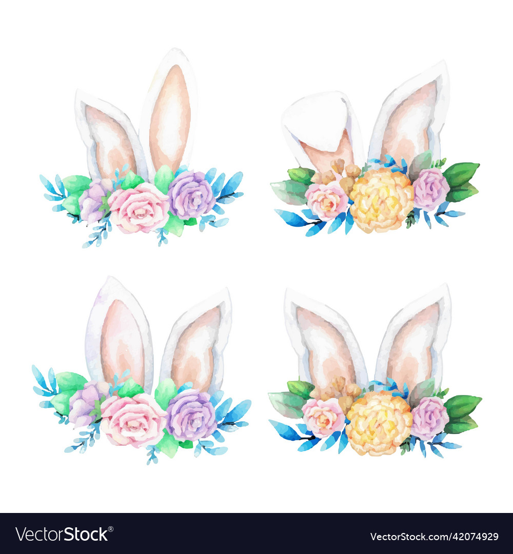 Aquarell Kaninchen Ohren Set