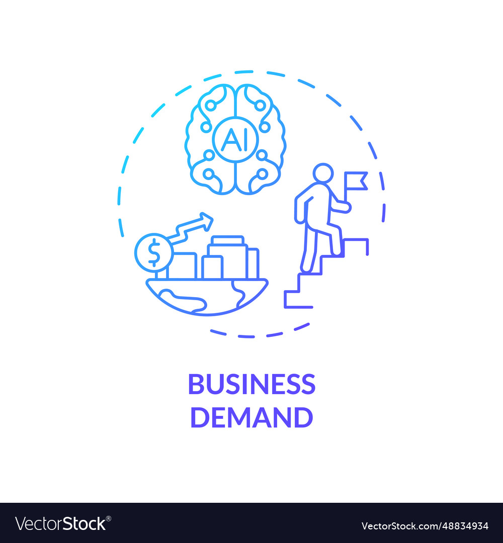 2d gradient thin linear icon business demand vector image 2d gradient thin linear icon business demand