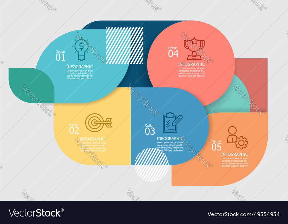 Abstract horizontal steps timeline infographic