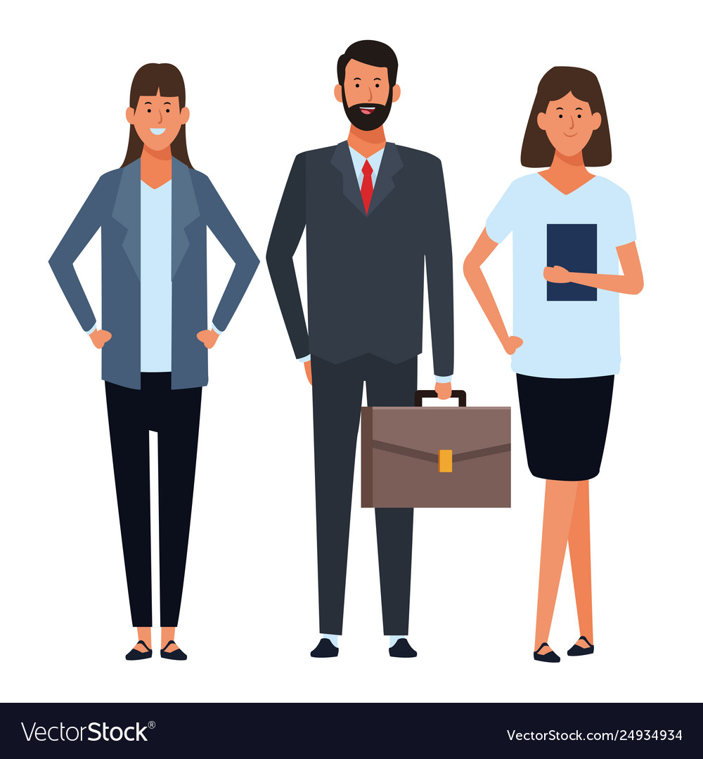 Business people avatar cartoon characters Vector Image