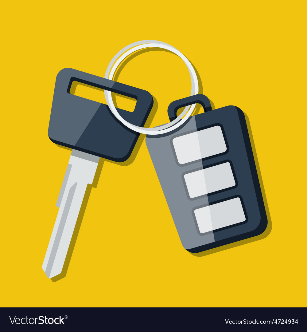 Car key and charm of the alarm system Royalty Free Vector