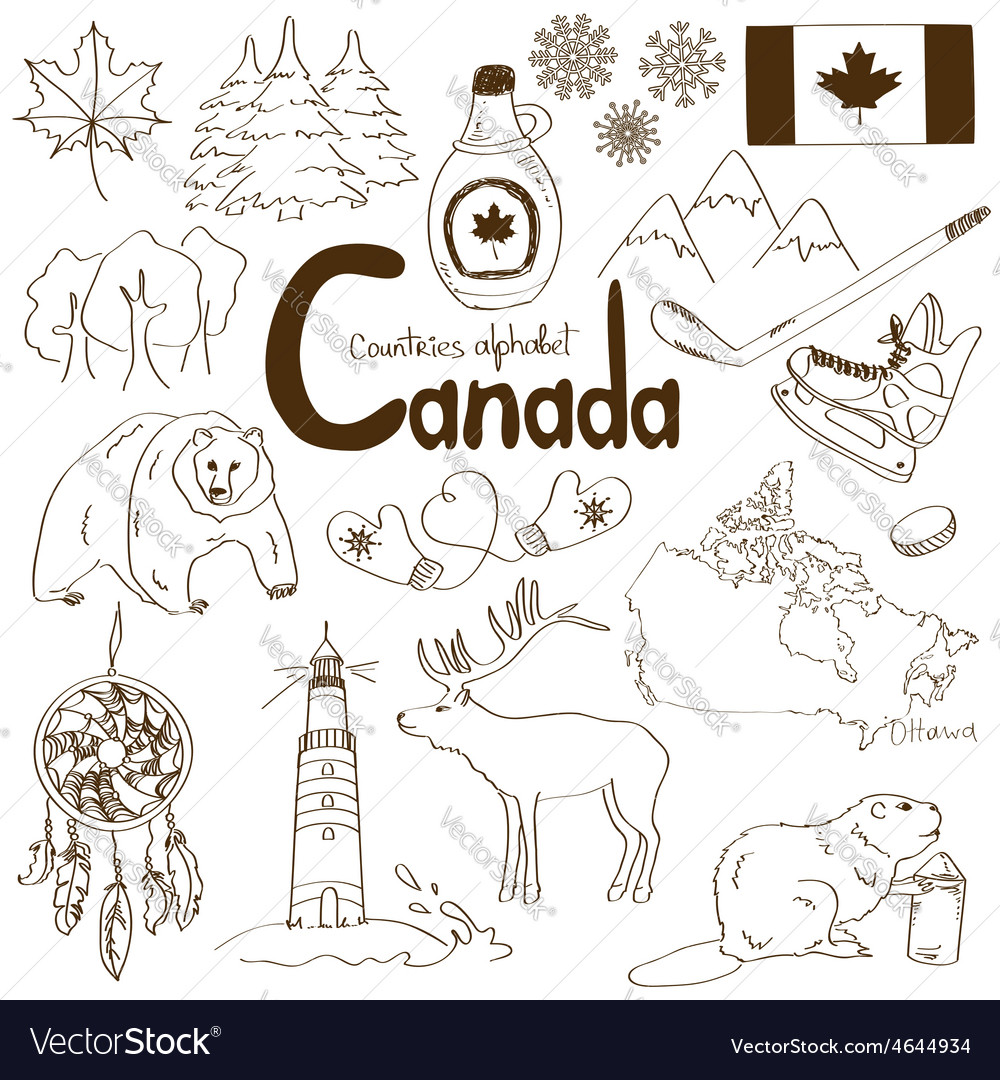 Collection canada icons Royalty Free Vector Image